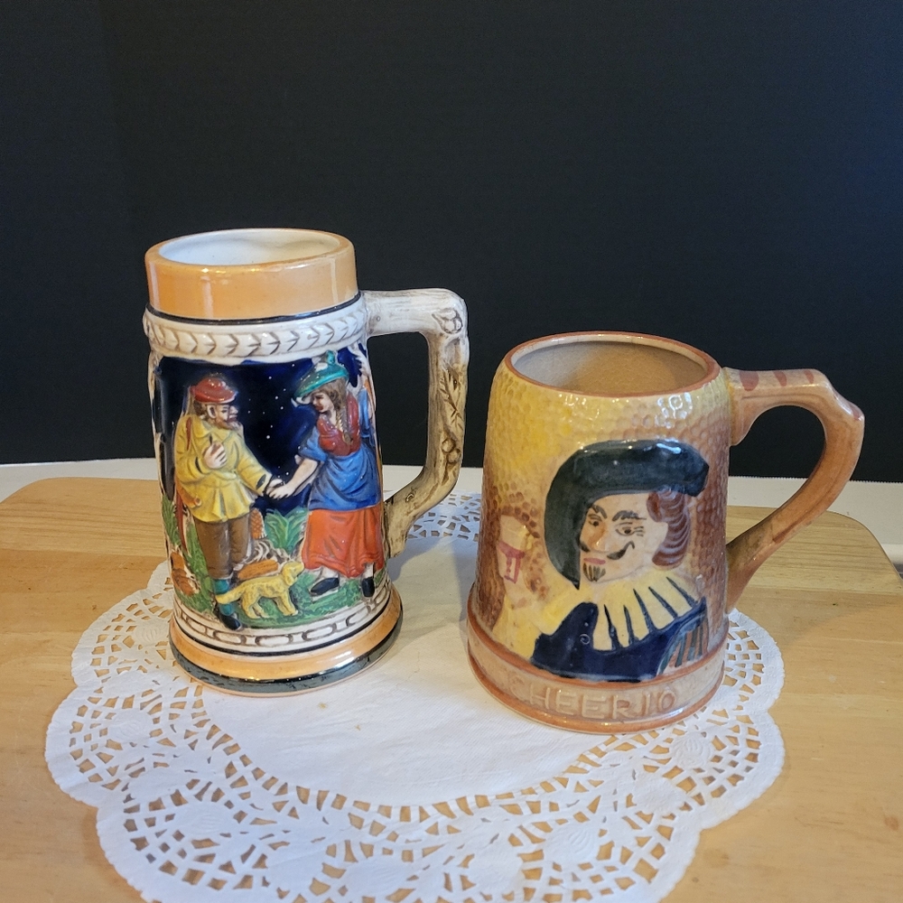 Lot of Two German Style Beer Steins Made in Japan